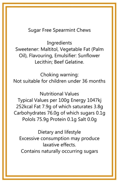 300g Square Window Paisley Pattern Box of Sugar Free Spearmint Chews