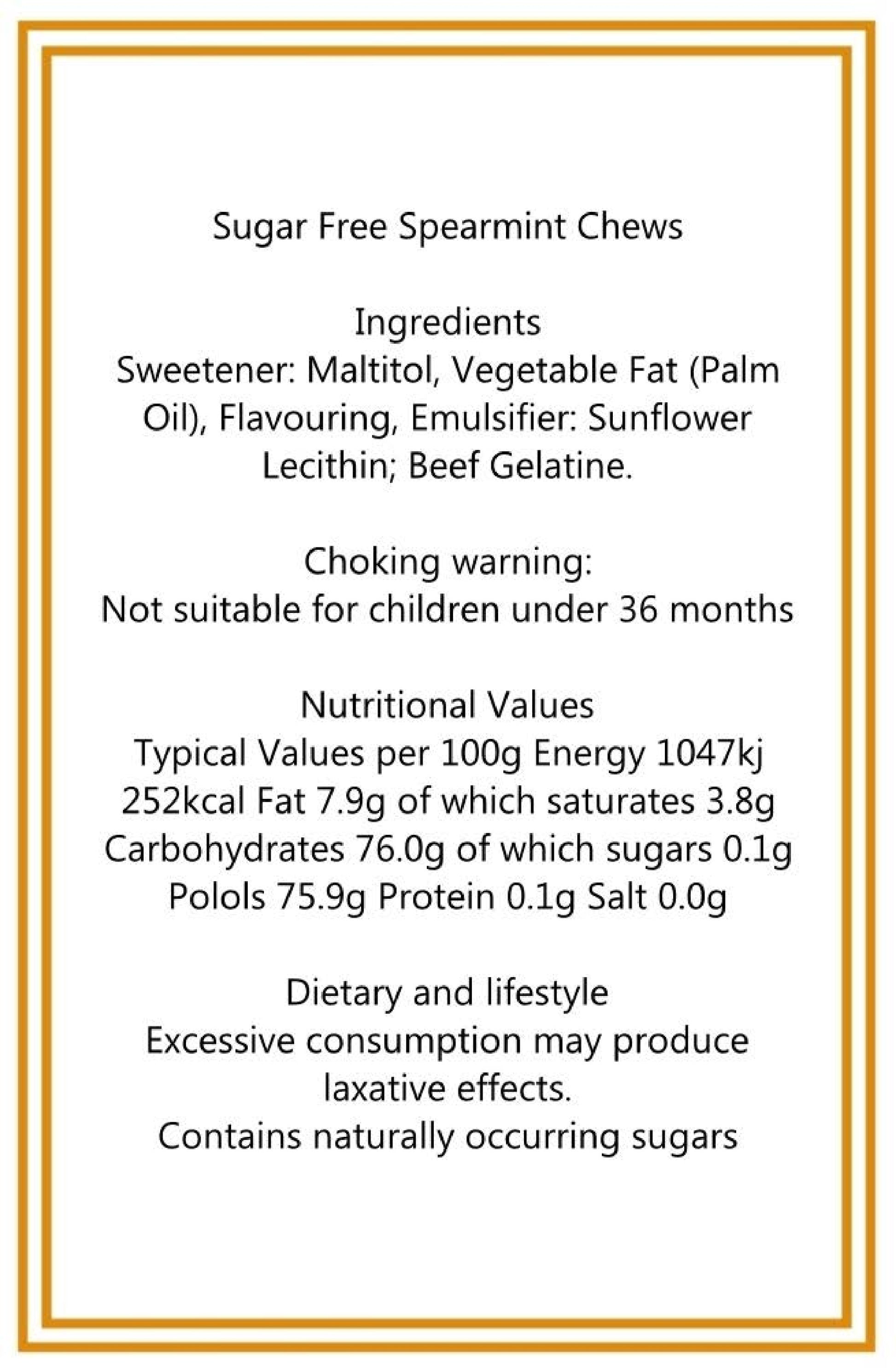 300g Square Flower Pattern Box of Sugar Free Spearmint Chews