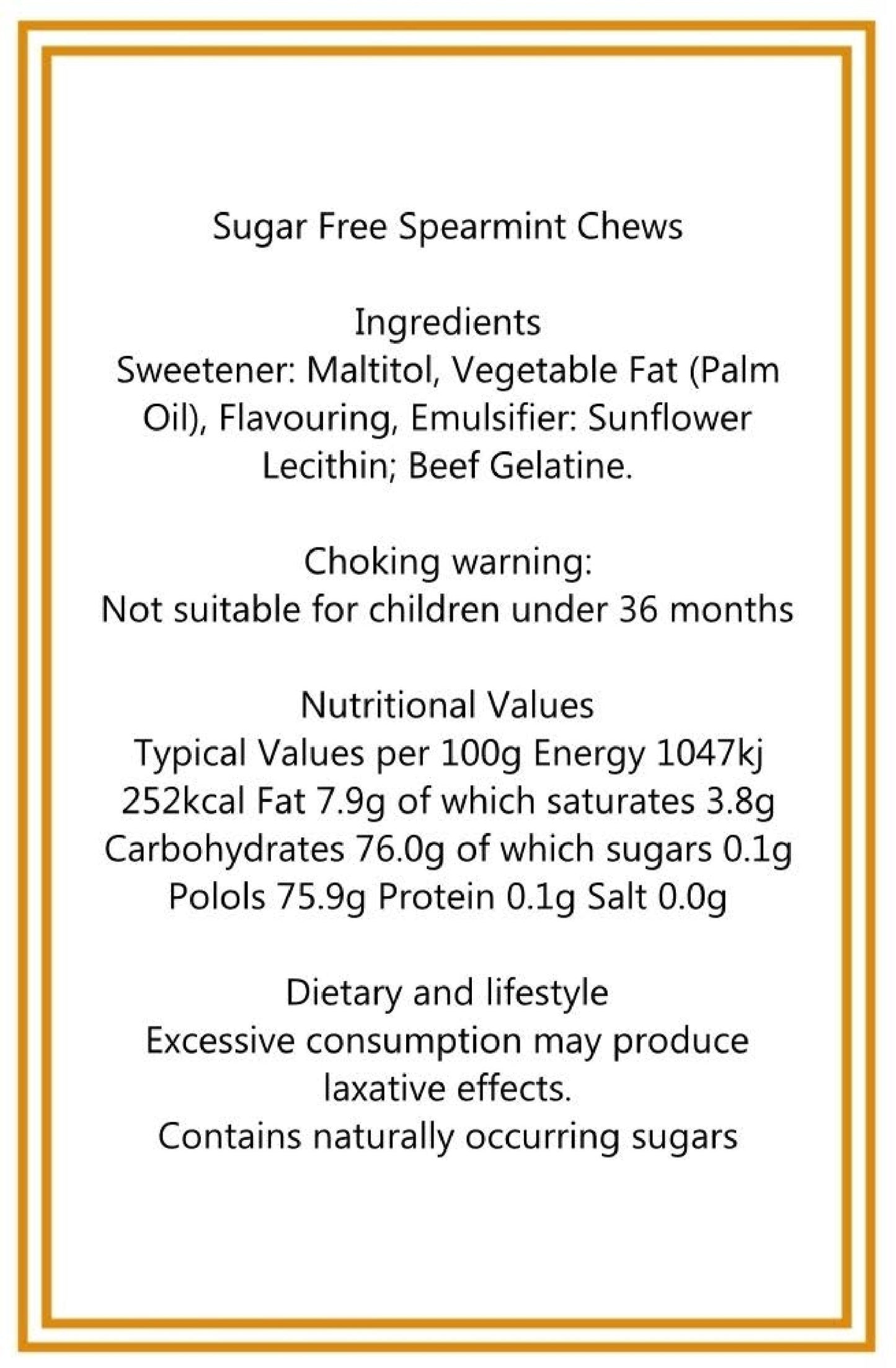 300g Square Window Pattern Box of Sugar Free Spearmint Chews