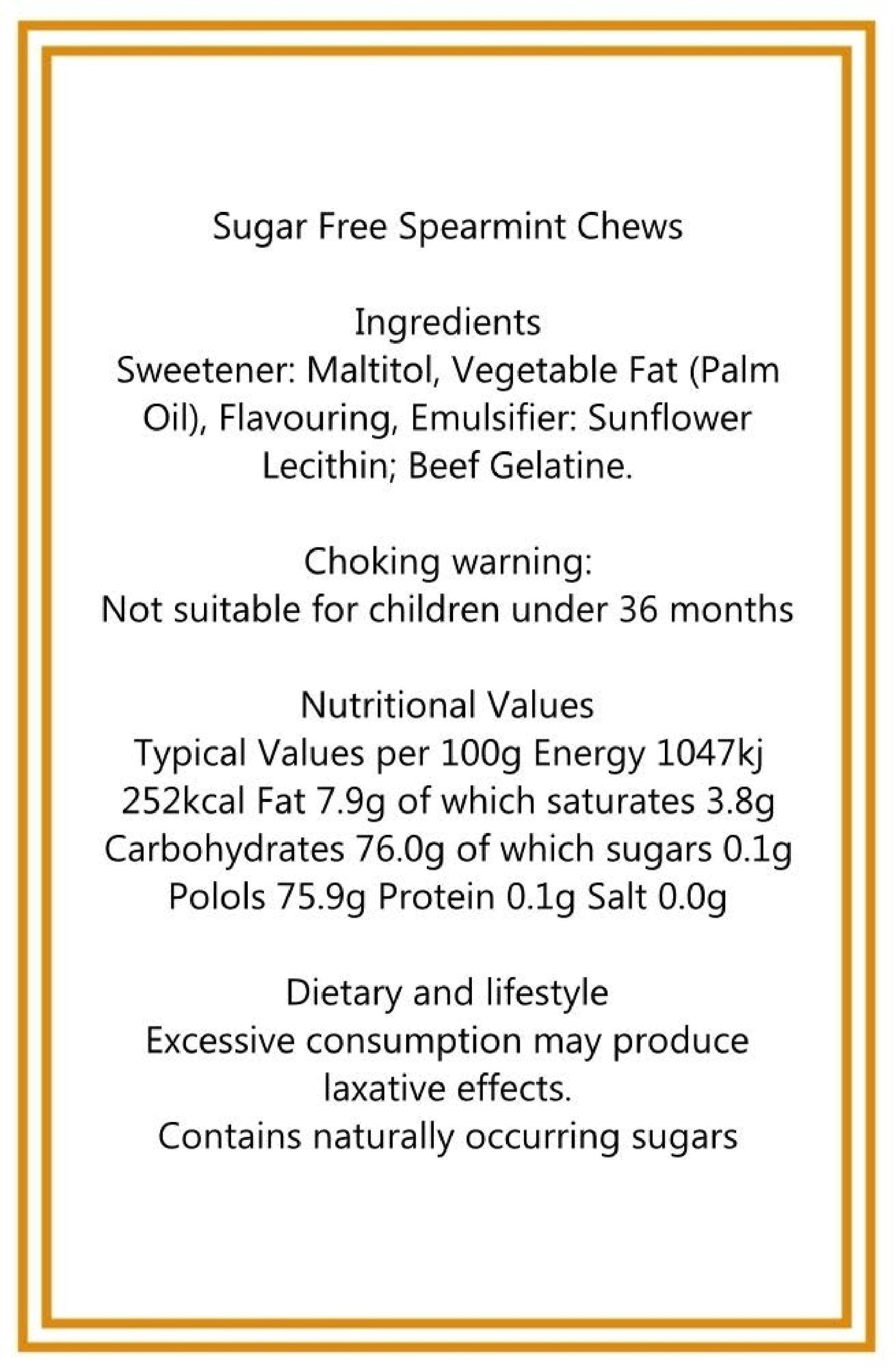 300g Square Window Pattern Box of Sugar Free Spearmint Chews