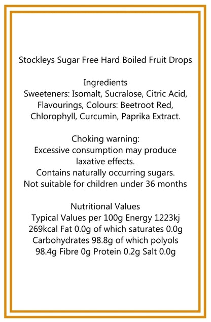 300g Square Box of Sugar Free Fruit Drops