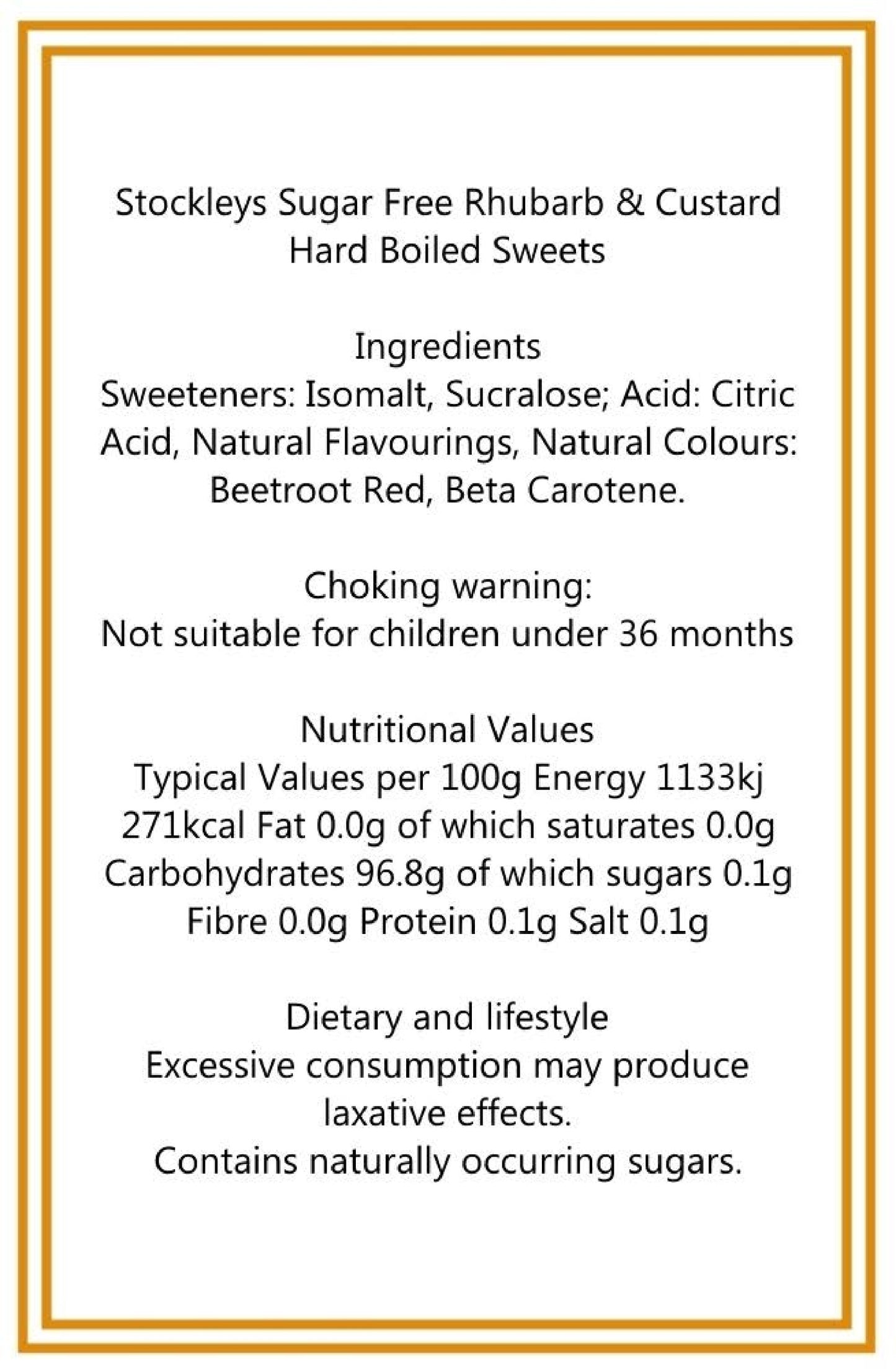300-g-Beutel Stockleys zuckerfreier Rhabarber und Vanillesoße