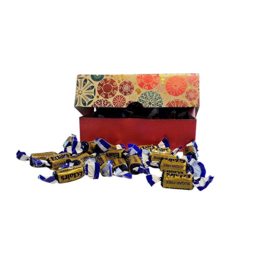 250g Rectangular Box Blossom Pattern of Sugar Free Chocolate Eclairs