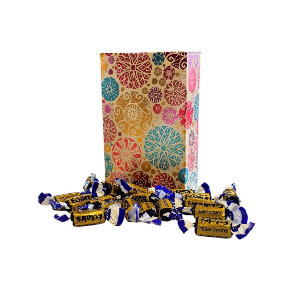 250g Rectangular Box Blossom Pattern of Sugar Free Chocolate Eclairs