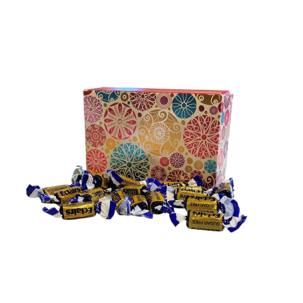 250g Rectangular Box Blossom Pattern of Sugar Free Chocolate Eclairs
