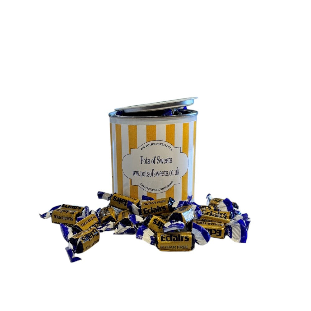 250g Paint Pot Tin of Sugar Free Chocolate Eclairs