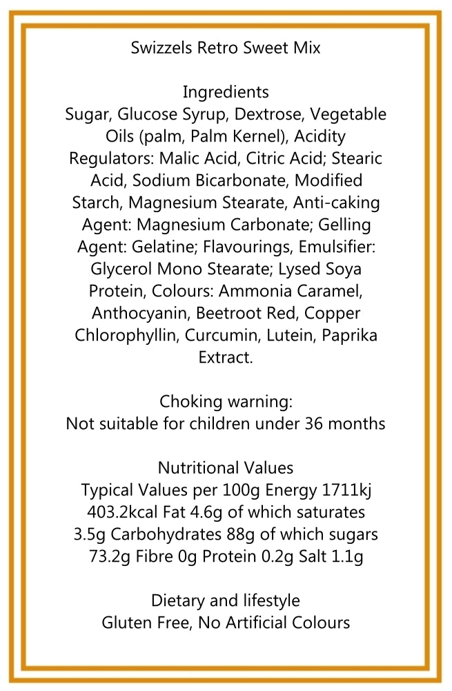 300g Square Box of Swizzles Retro Sweet Mix