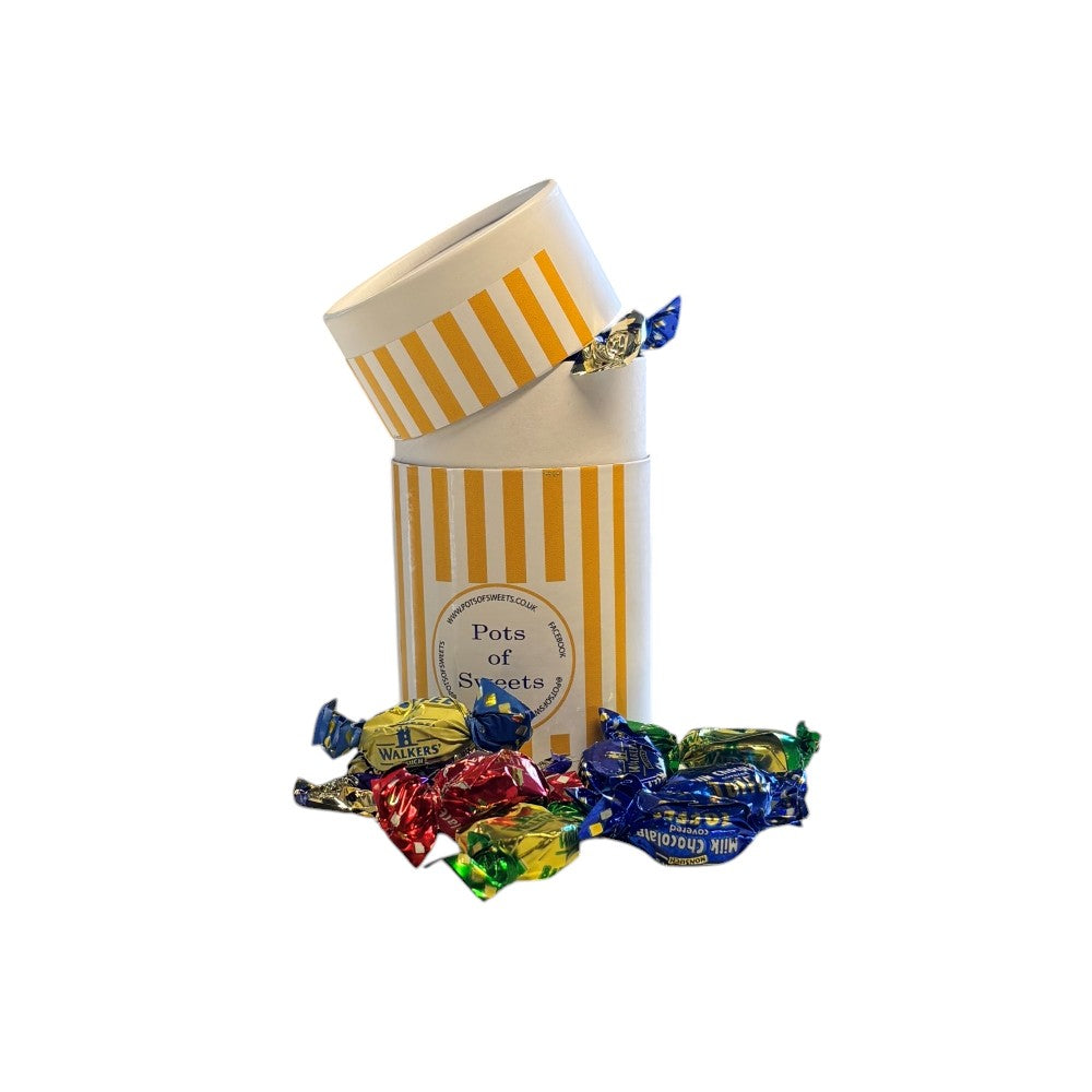 200g White Cardboard Tube of Walkers Assorted Toffees