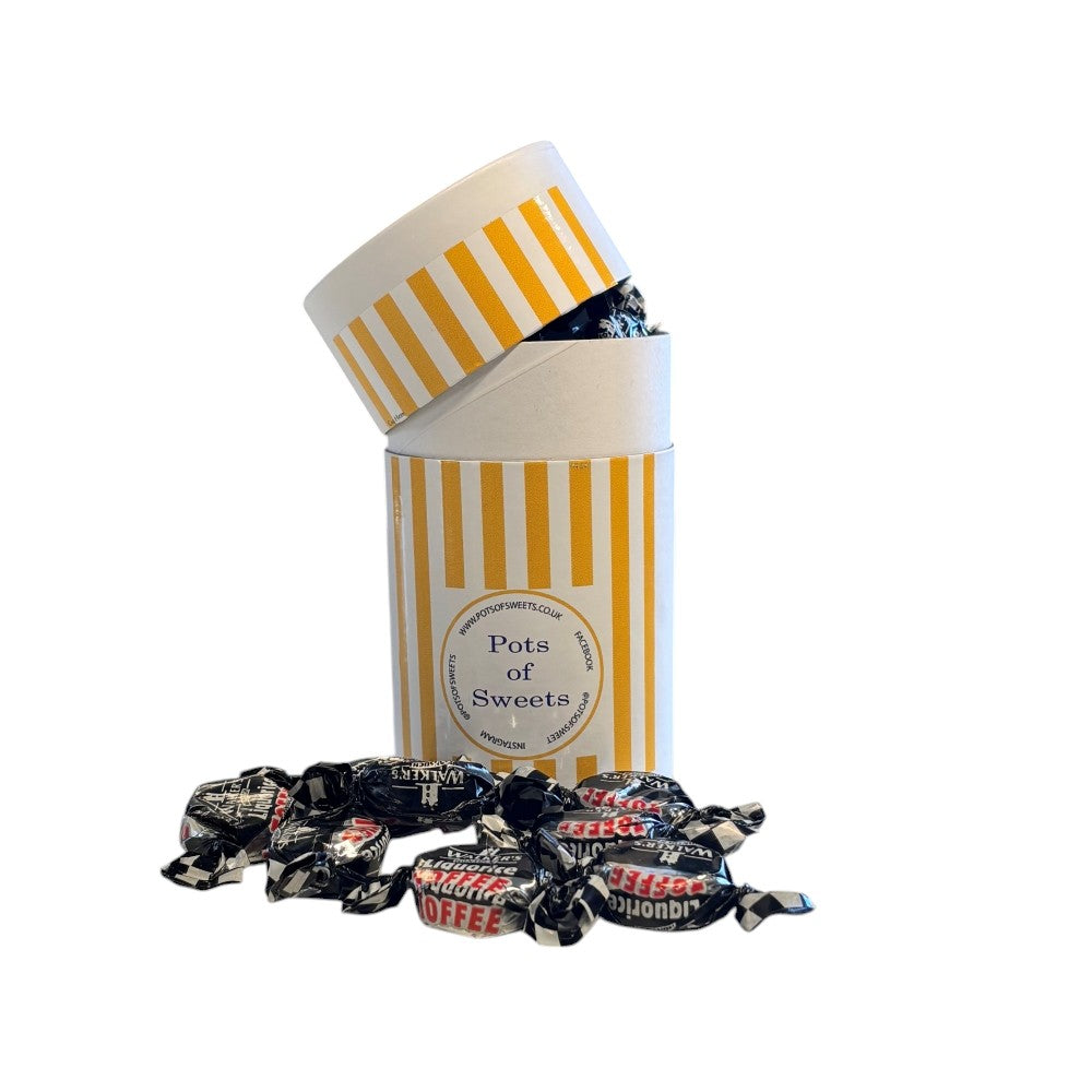 200g White Cardboard Tube of Walkers Liquorice Toffee