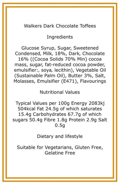250g Cotton Bag of Walkers Dark Chocolate Toffee