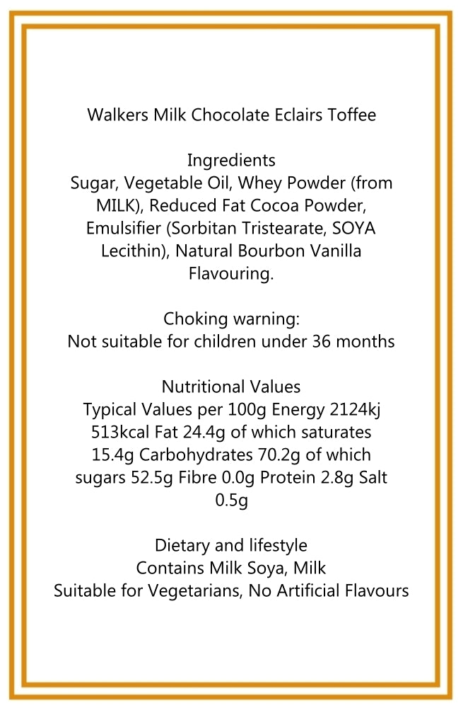 200g White Cardboard Tube of Walkers Milk Chocolate Eclairs