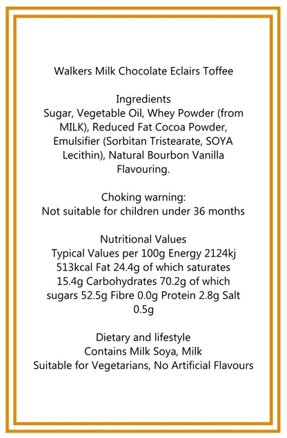 250g Cotton Bag of Walkers Milk Chocolate Eclairs