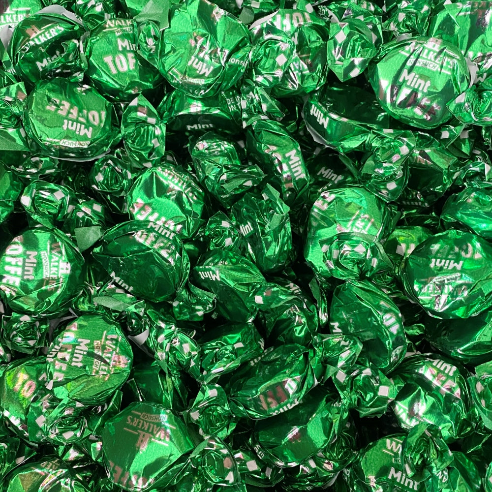 300g Square Window Pattern Box of Walkers Mint Toffee