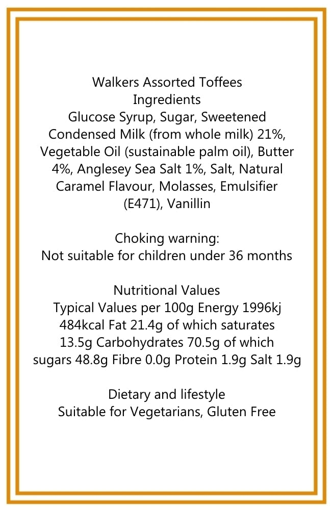 300g Square Window Pattern Box of Walkers Salted Caramel Toffee