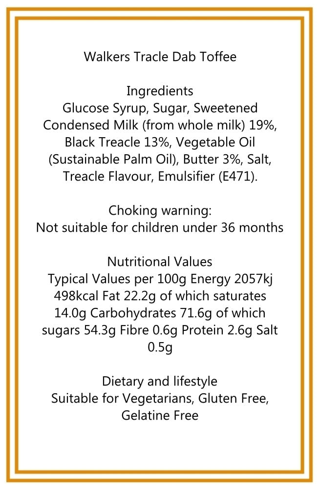 300g Square Window Pattern Box of Walkers Treacle Dabs Toffee