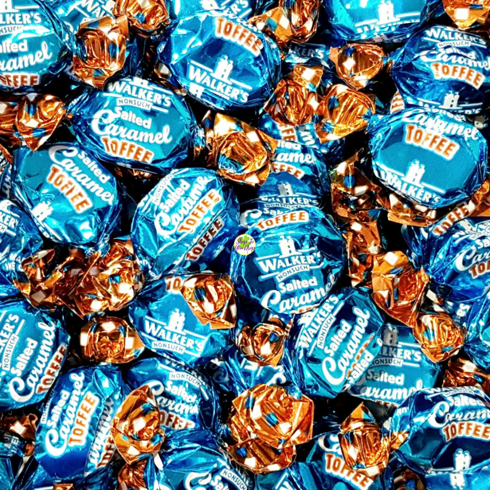 300g Square Window Pattern Box of Walkers Salted Caramel Toffee