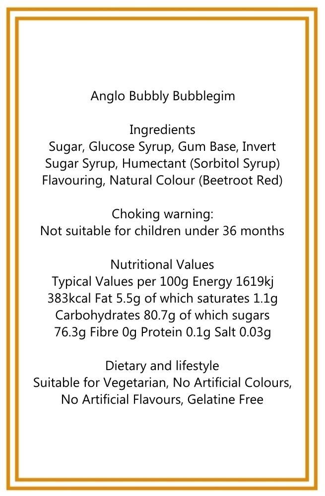 350g Rectangular Box of Anglo Bubble Bubblegum