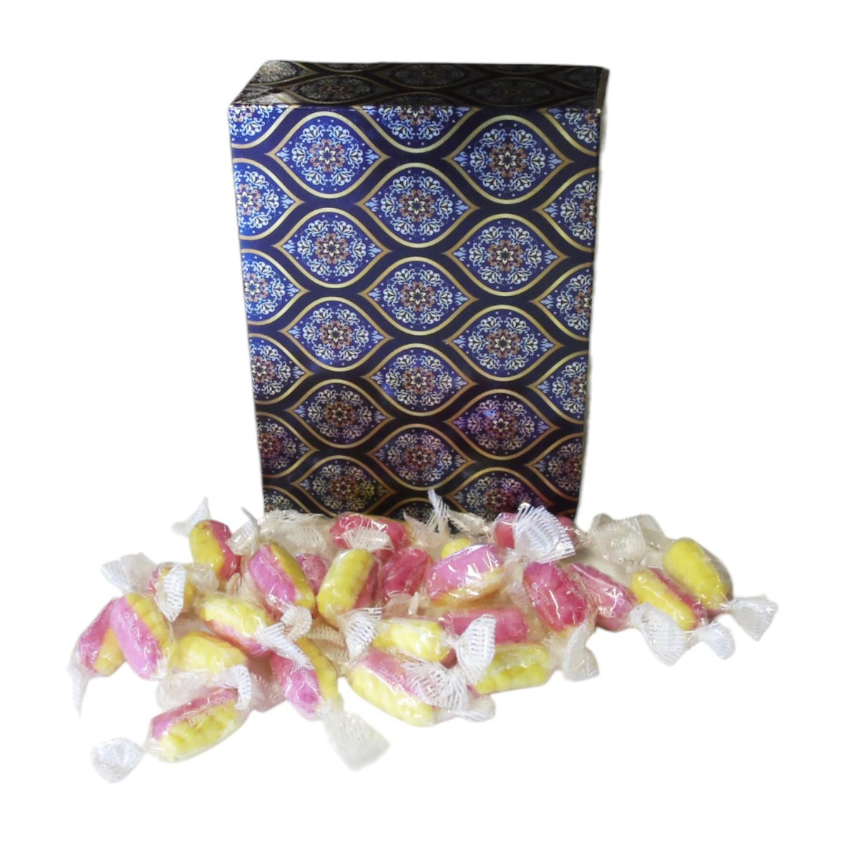 350g Rectangular Box of Rhubarb & Custard Twists