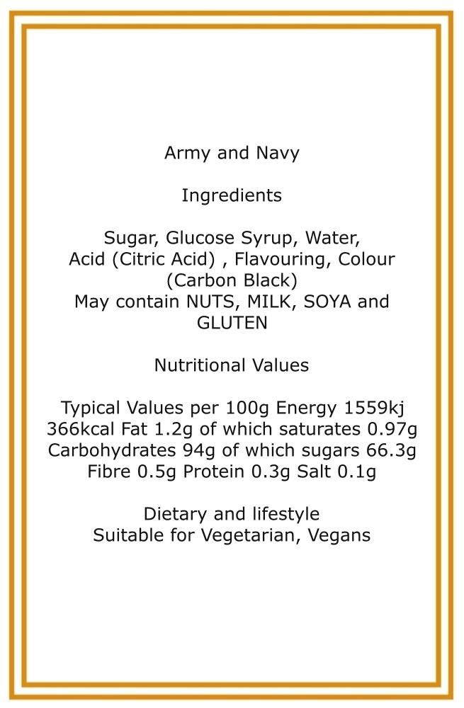 350g Rectangular Box of Army and Navy Sweets