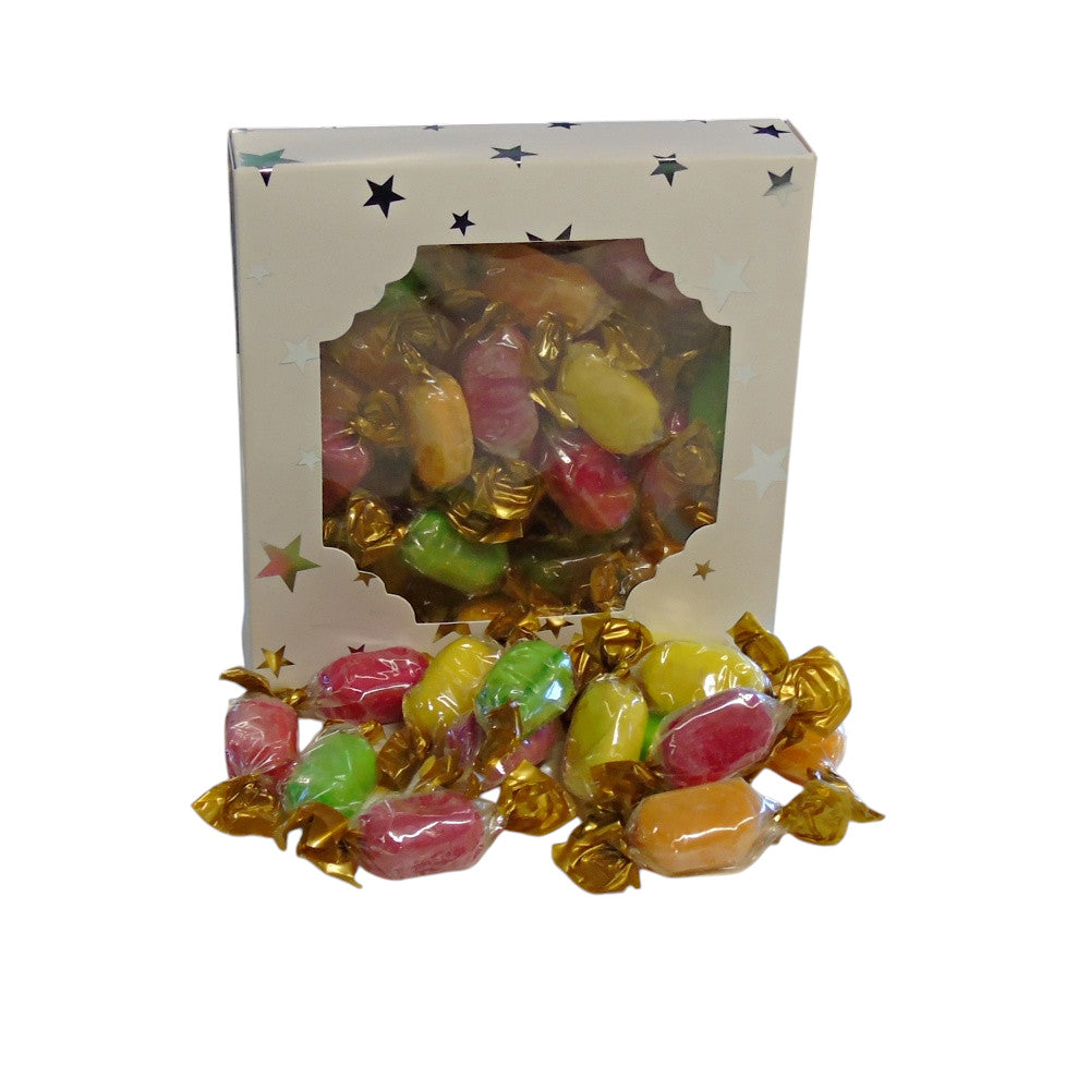 300g Square Window Pattern Box of Chocolate Fruits Sweets