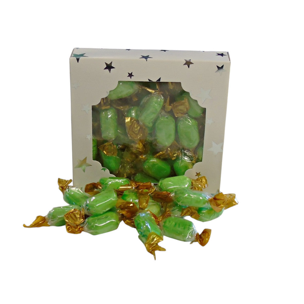 300g Square Window Pattern Box of Hard Boiled Chocolate Limes Sweets