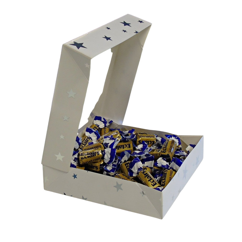 300g Square Window Pattern Box of Sugar Free Chocolate Eclairs