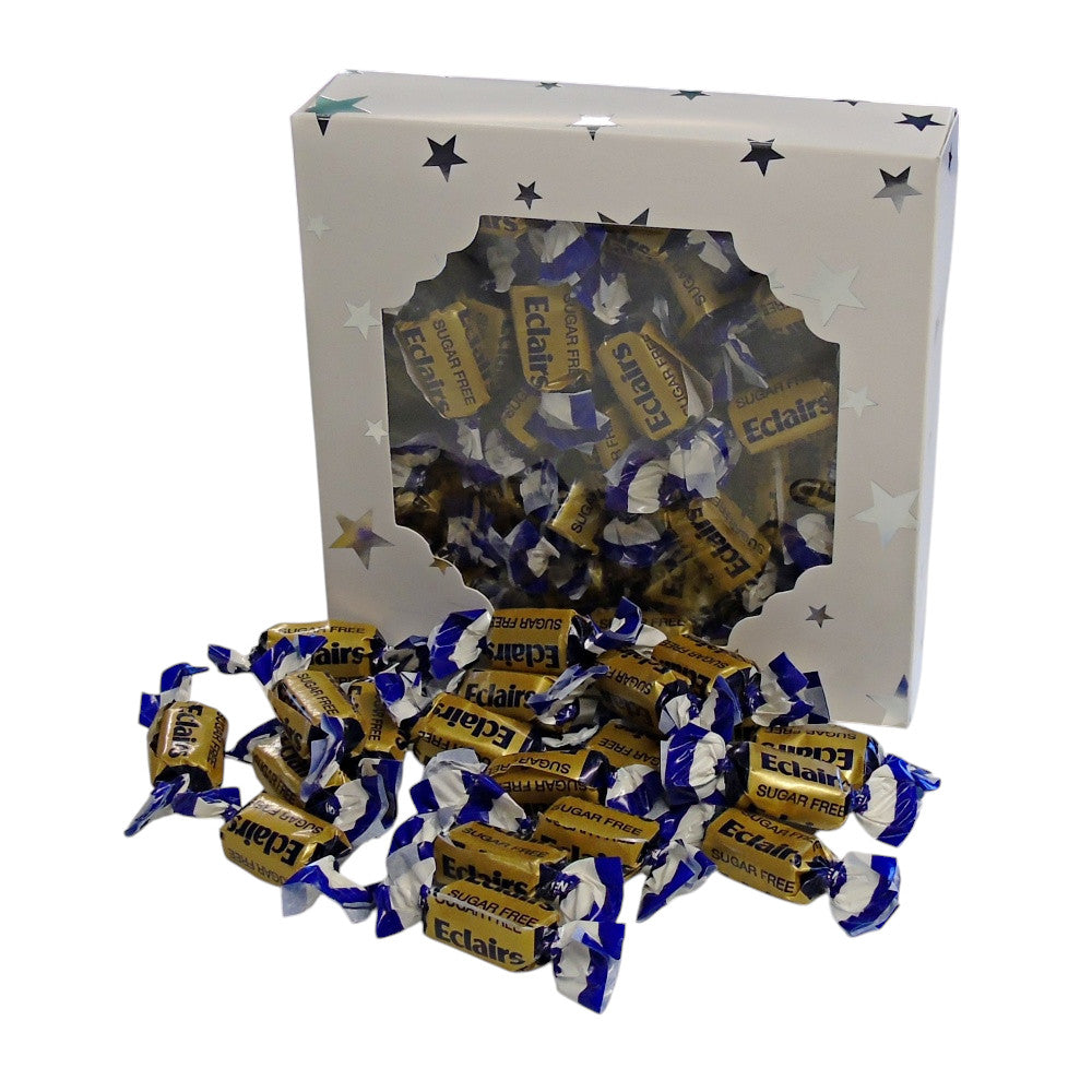 300g Square Window Pattern Box of Sugar Free Chocolate Eclairs