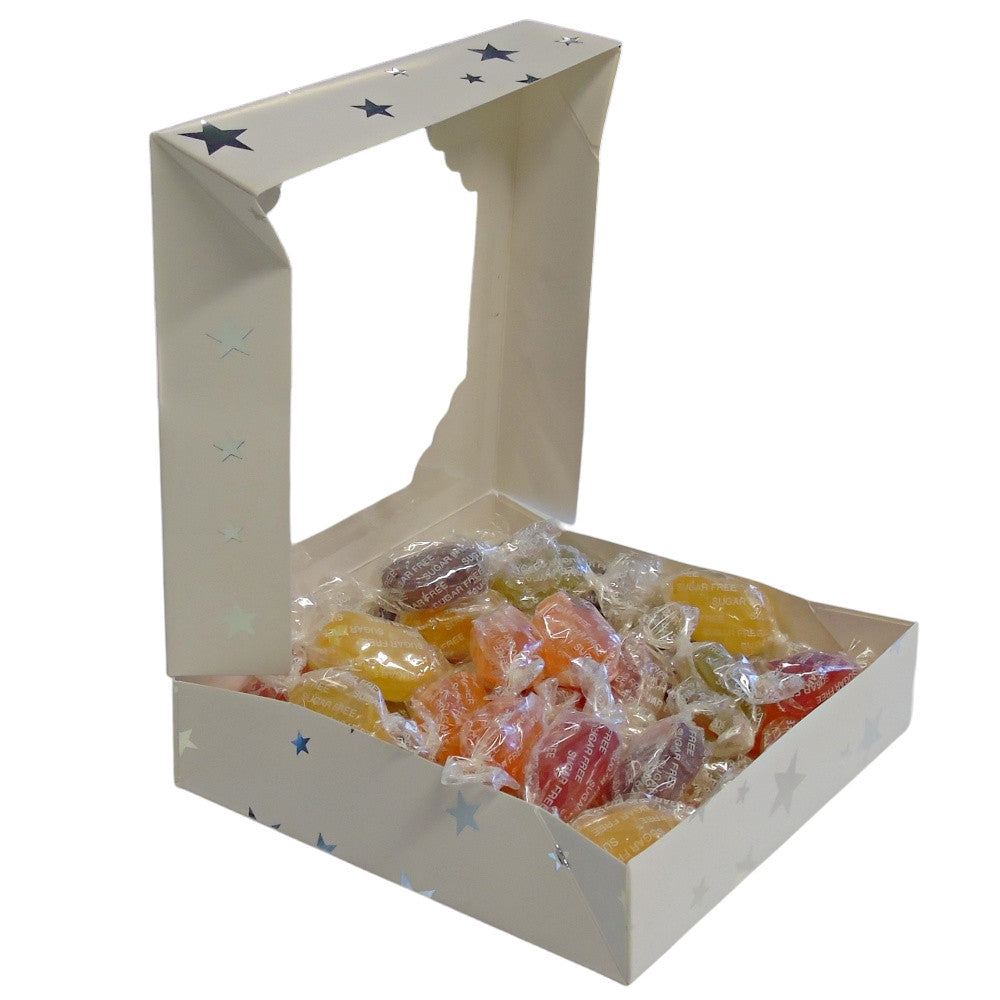300g Square Window Pattern Box of Sugar Free Fruit Drops