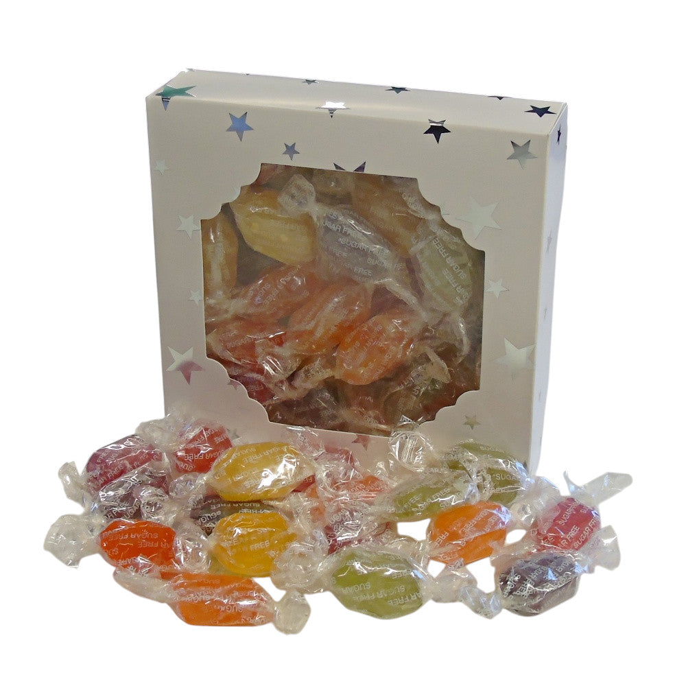 300g Square Window Pattern Box of Sugar Free Fruit Drops