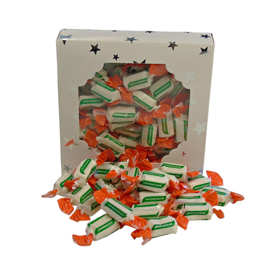 300g Square Window Pattern Box of Sugar Free Spearmint Chews