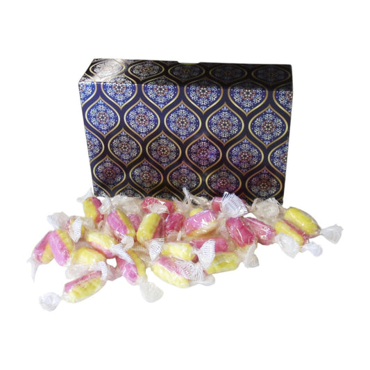 350g Rectangular Box of Rhubarb & Custard Twists