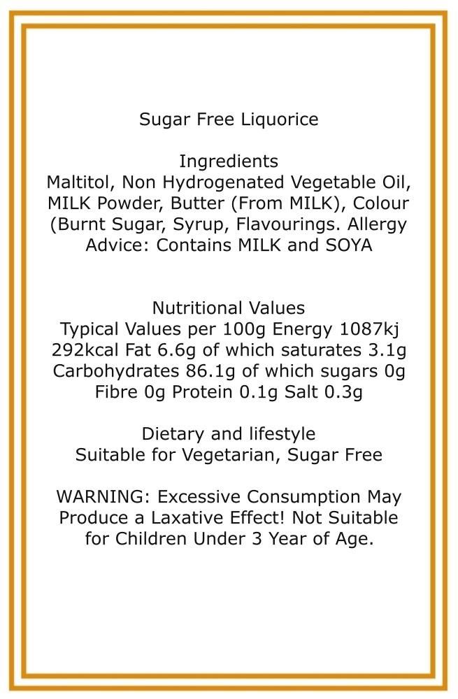 350g Rectangular Box of Sugar Free Liquorice Toffee