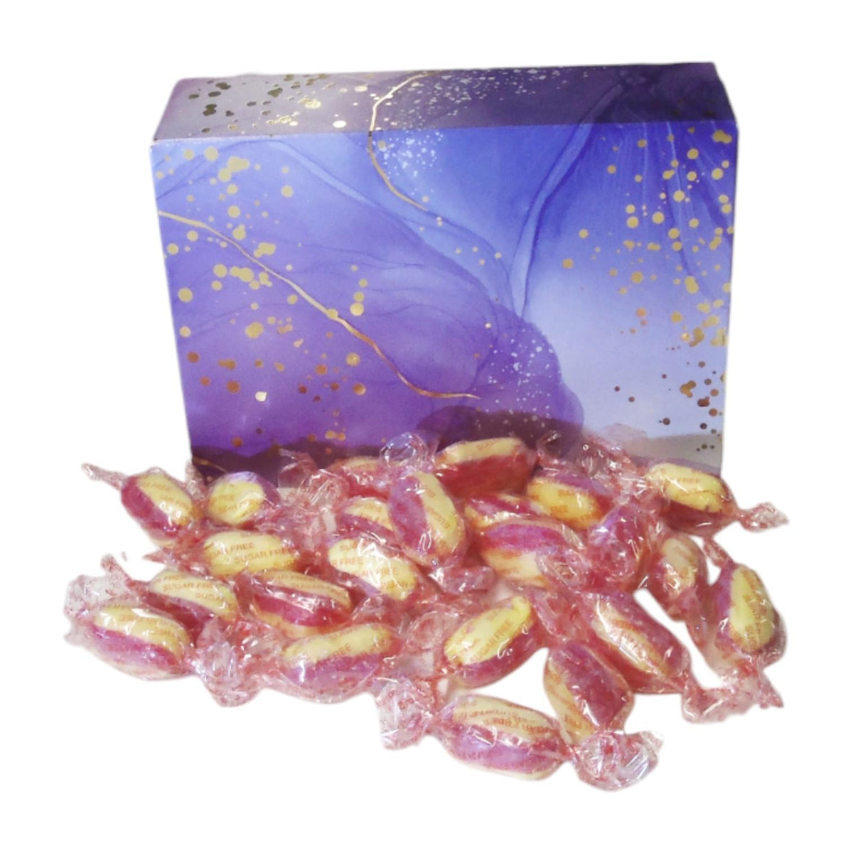 350g Rectangular Box of Sugar Free Rhubarb and Custard