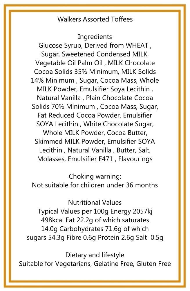 350g Rectangular Box of Walkers Assorted Toffees