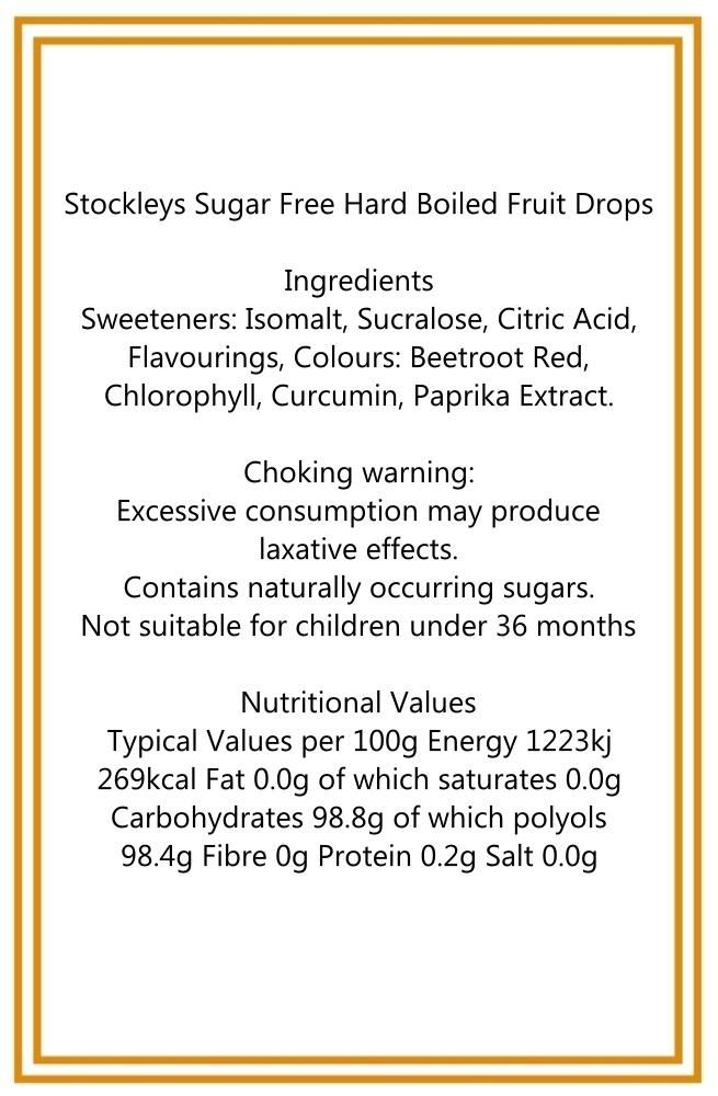 350g Rectangular Box of Sugar Free Fruit Drops