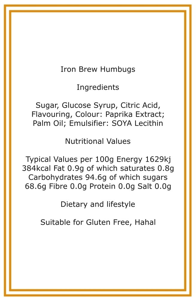 300g Square Star Patterned Box of Iron Brew Humbugs