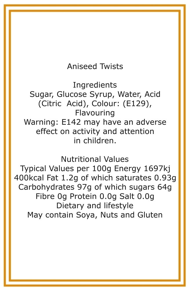 250g Pouch of Aniseed Twists