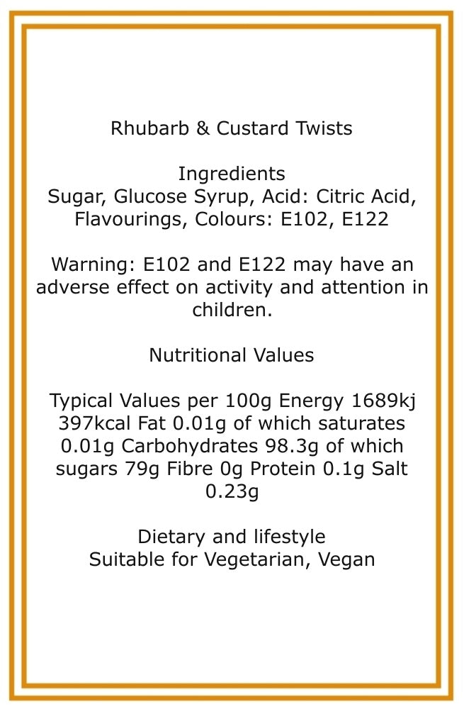 300g Bag of Rhubarb & Custard Twists