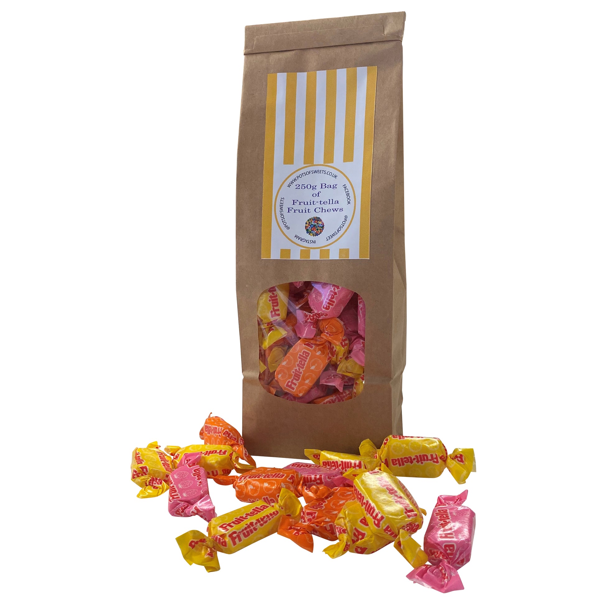 250g Sweet Bag Jar of Fruitella Juicy Fruit Chews
