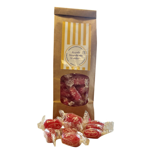 300-g-Beutel mit einzeln verpackten Erdbeer-Sorbet-Süßigkeiten