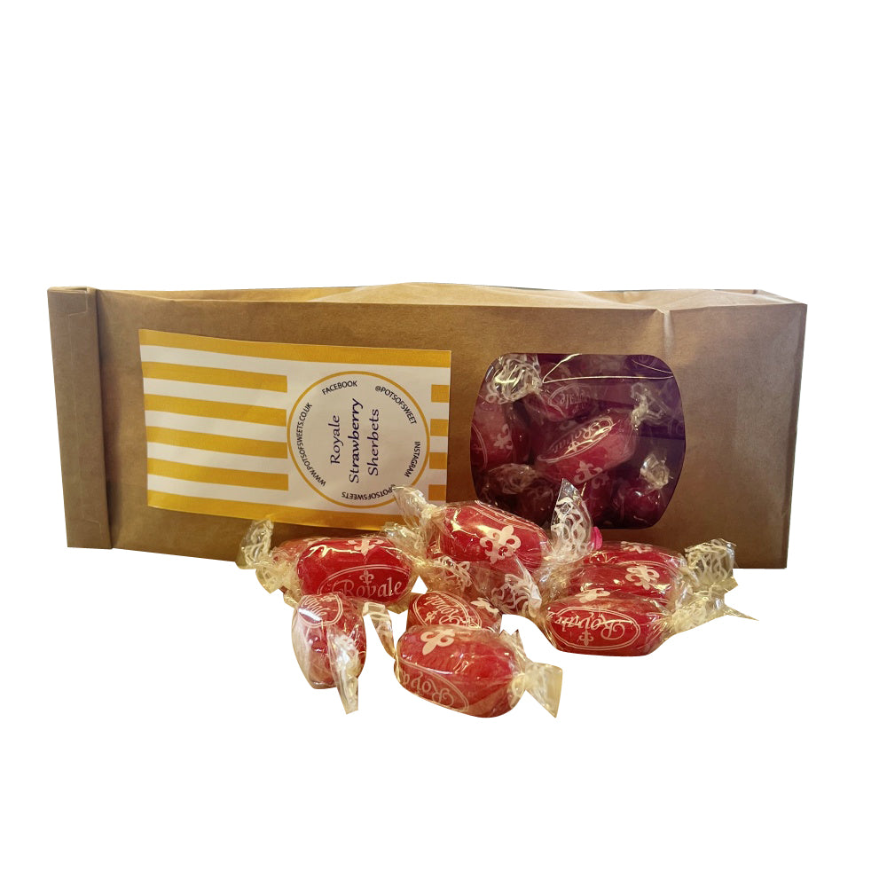 300g Bag of Individually Wrapped Strawberry Sherbets Sweets