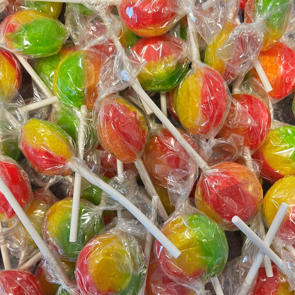 Beutel mit 10 einzeln verpackten Mega-Lollies mit tropischem Geschmack