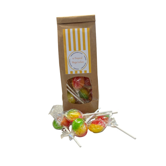 Bag of 10 Tropical Flavour Individually Wrapped Mega Lollies