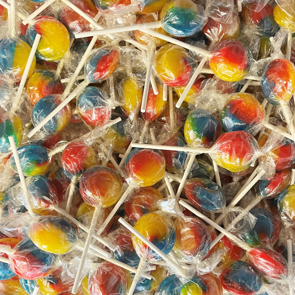 Bag of 10 Tutti Fruity Flavour Individually Wrapped Mega Lollies