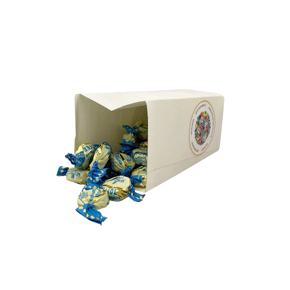 Carton de 250 g de caramels crémeux anglais emballés individuellement