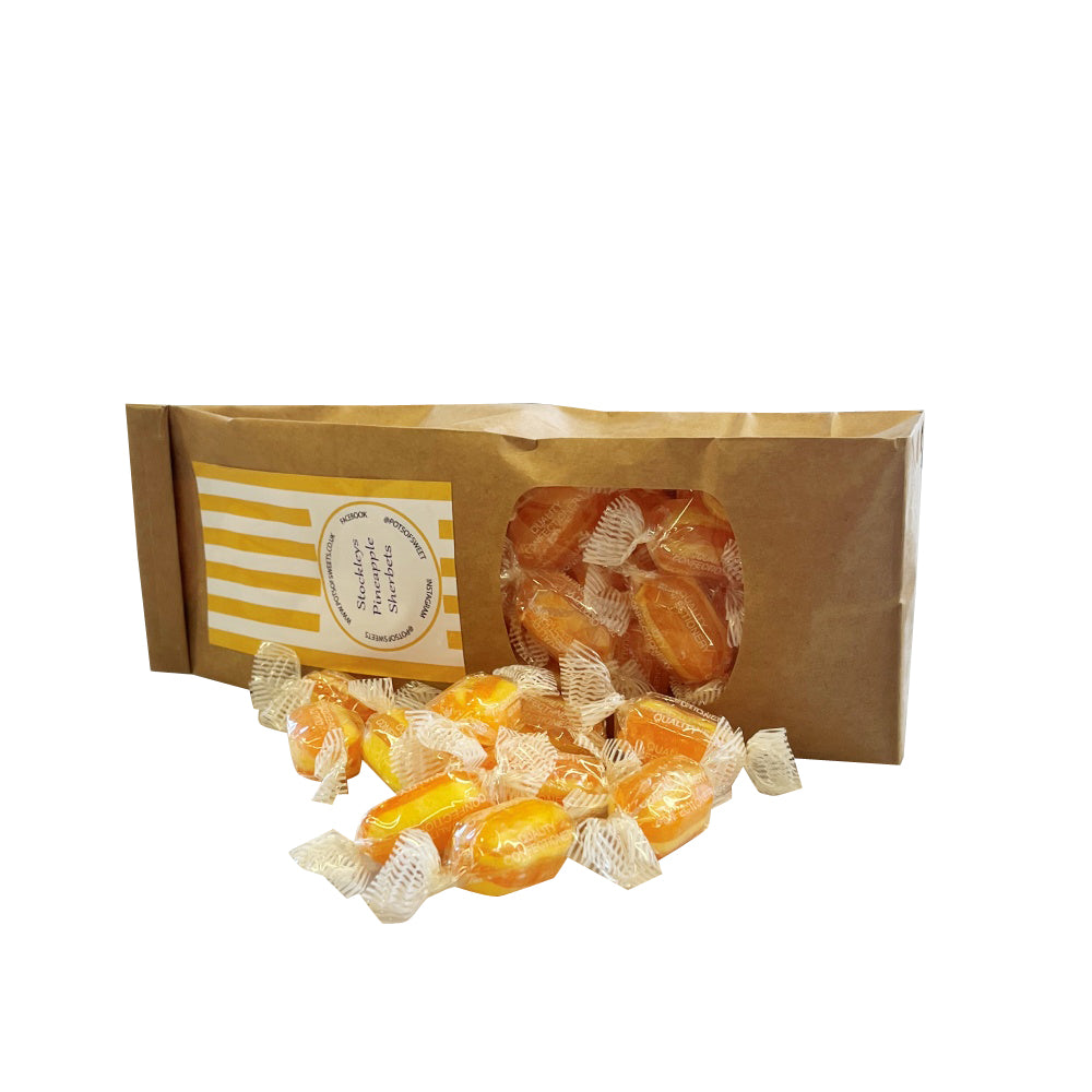 300g Bag of Individually Stockleys Wrapped Sherbet Pineapple Sweets