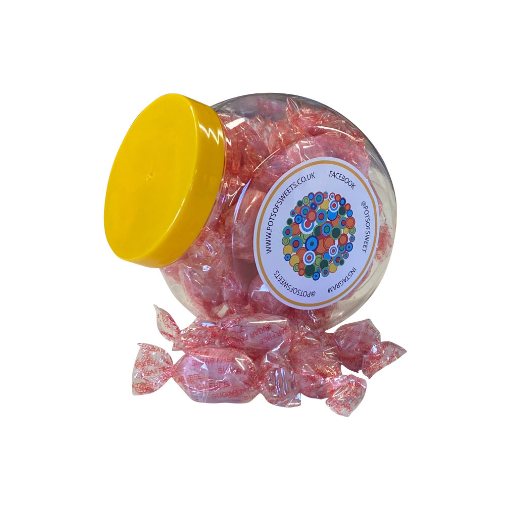 Gläser mit zuckerfreien Erdbeersorbets-Süßigkeiten