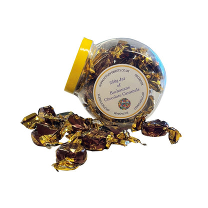 250g Cookie Jar of Individually Wrapped Buchanan's Chocolate Caramel Toffees